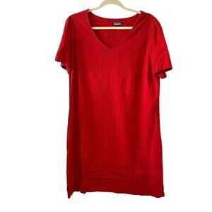 Nicole Miller Original Red Linen Blend Shift Dress Large
